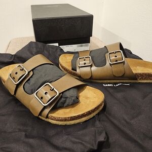 NWT Saint Laurent Fabrice Maine Liscio Tundra Sandals